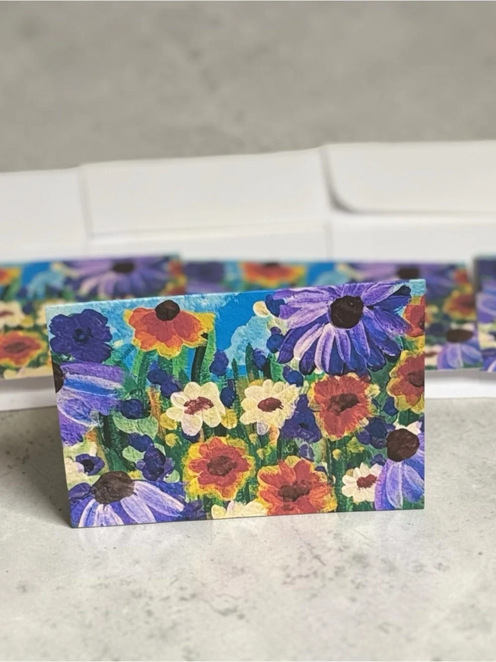 Garden Escape Wildflower Greeting Cards Set of 5 | Art by Briefcase Artist